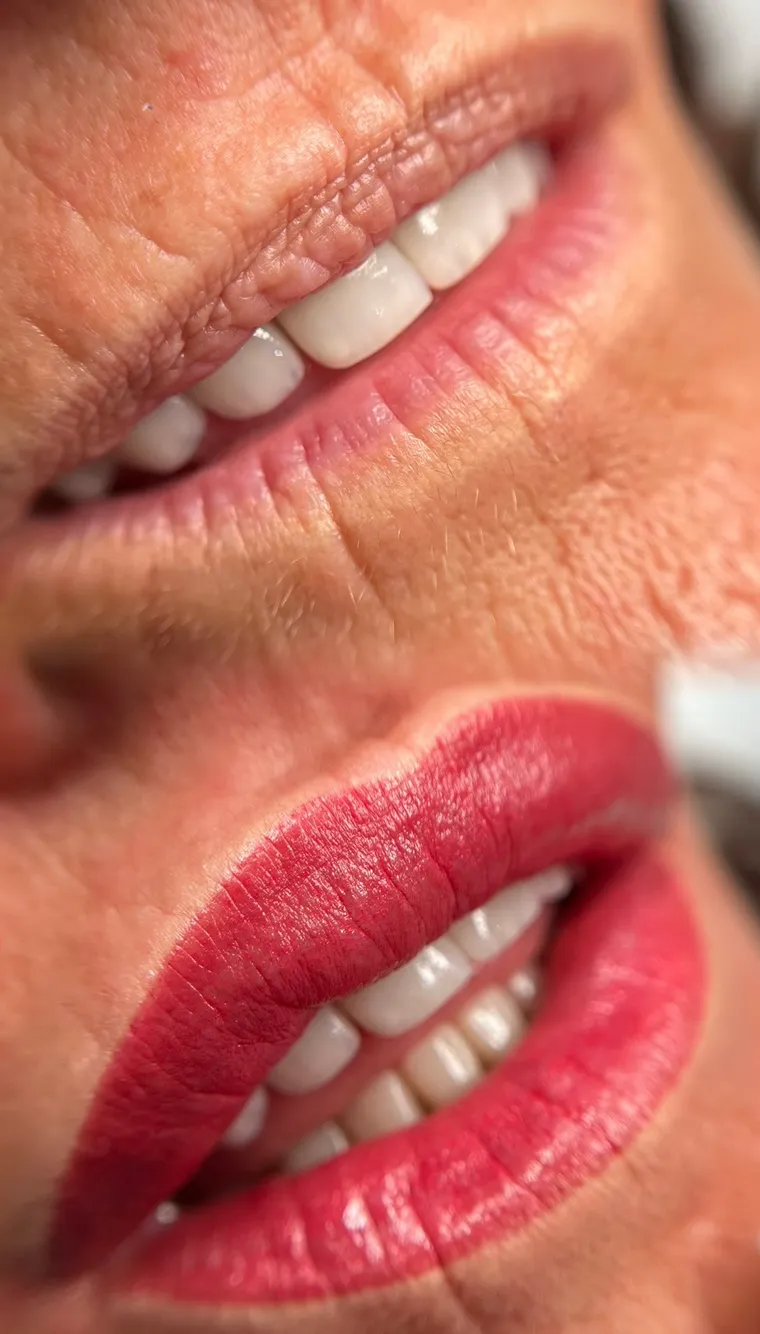 Después de la micropigmentación de labios